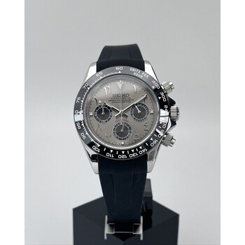 Custom Seiko Mod • Rhodium Grey Arabic Daytona Quartz Chronograph • 39.5mm